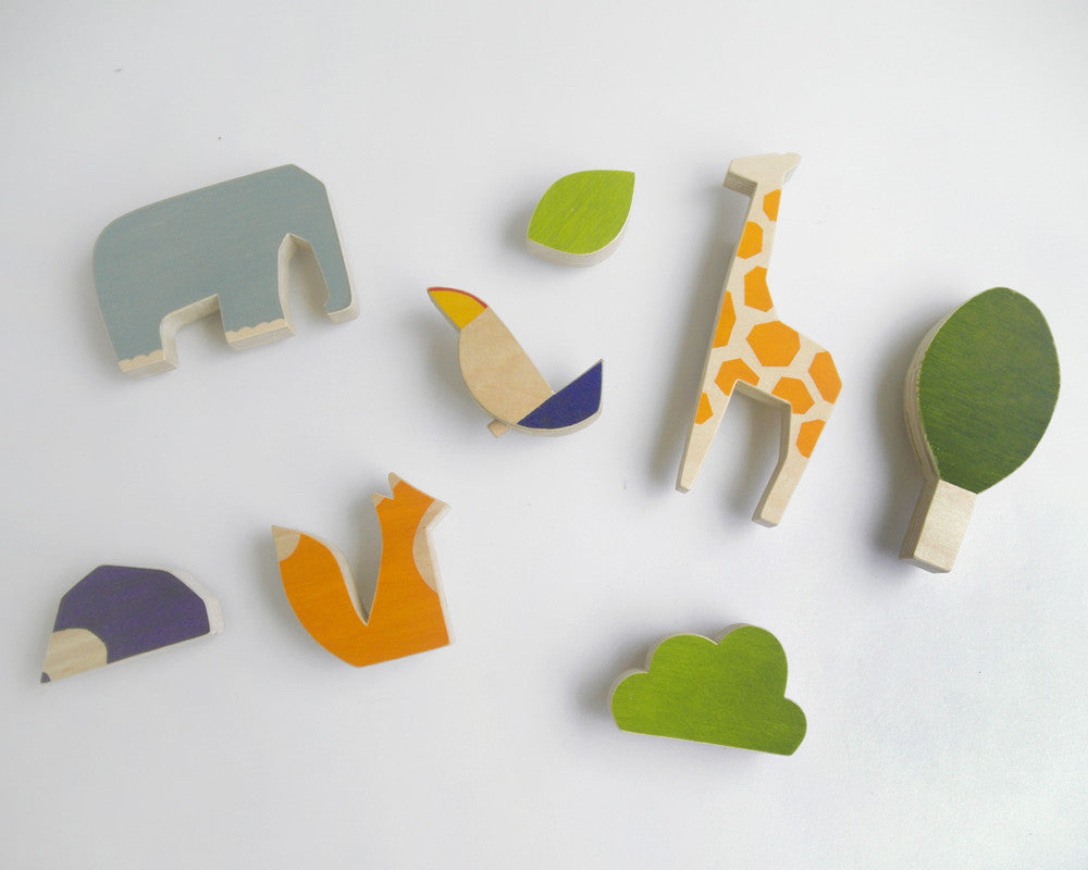 Wooden animal knobs