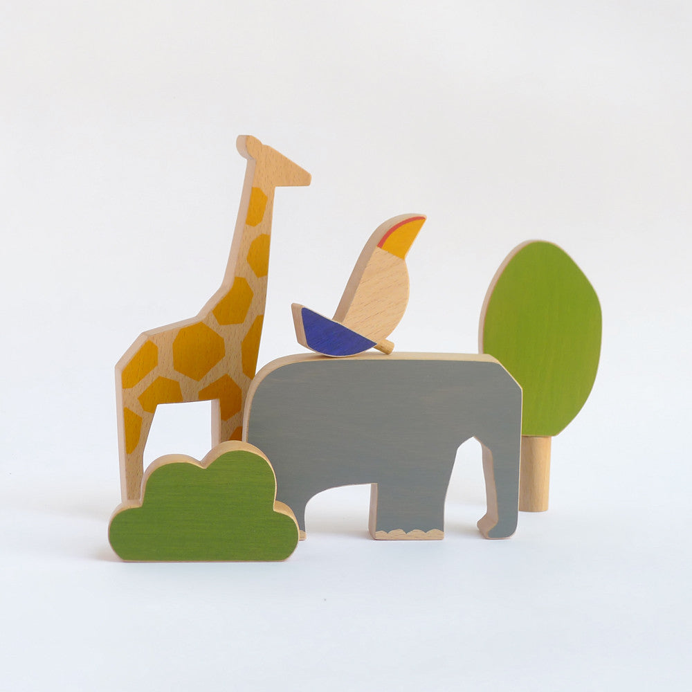 Wooden animals toy set - Africa