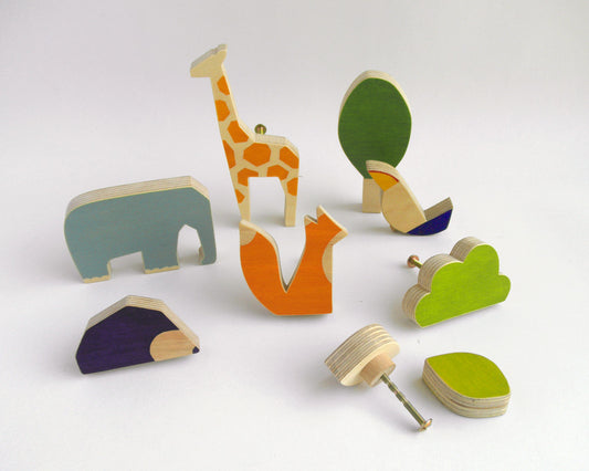 Wooden animal knobs